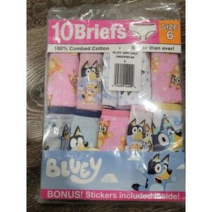 Bluey Girls Briefs Underwear 10 Pack Size 6  Cotton Multi Character NEW #5